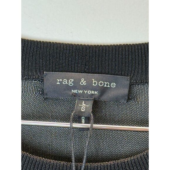 Rag & Bone Women's W272647XG Size L Black Gwen Short-Sleeve Sweater Dress NWT - Picture 6 of 9